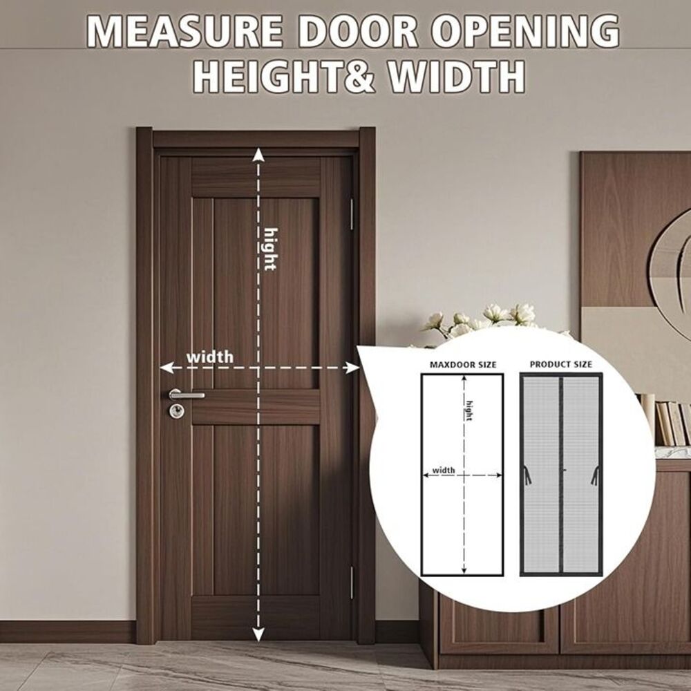 30 x 80 cm Magnetic Screen Door - Bugs Out, Breeze in - Picture 2 of 8